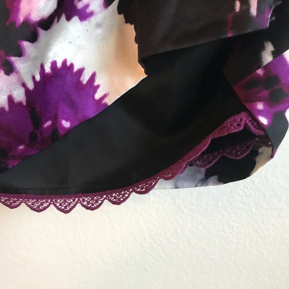 Anthropologie Leifsdottir Belvedere Silk Sheath Dress Purple Black Floral Sz 6 - Picture 7 of 10